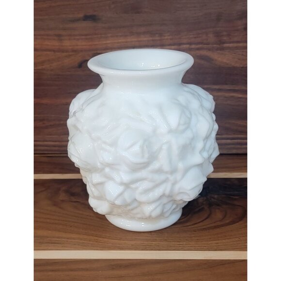 Vintage Milk Glass Rose Vase - Picture 9 of 13